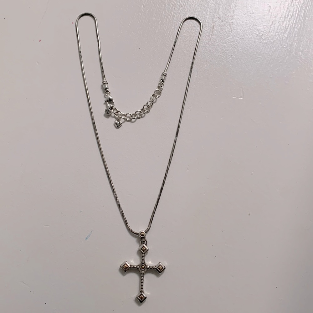 Brighton reversible cross necklace mid length